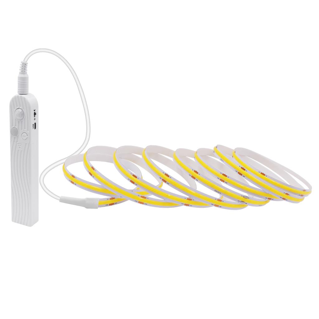 DC 5V Sensor Dimmable COB LED Light Strips Bar 320LEDs/M USB Battery Power 3MM 5MM 8MM RA90 Kitchen Cabinet Night Tape Lighting