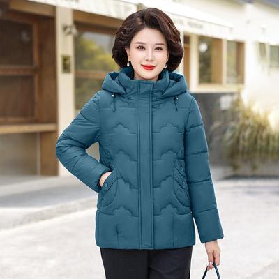 Женское короткое зимнее пальто - Теплое, толстое хлопковое для женщин среднего и пожилого возраста (60-70 лет)
