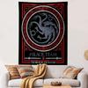 Vertical Tapestry House of Dragon Targaryen Black Team Three Headed Dragon Wall Hanging GOT Fan Gift