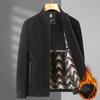 Winter New Men's Autumn and Winter Thick Jackets Trendy Loose Casual Tops Plus Velvet Warm Lapel Cardigan Jacket