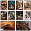 Retro Coffee Bean Tools Poster Canvas Painting Wall Art Pictures Modern Dining Room Home Restaurant Cafe Decor