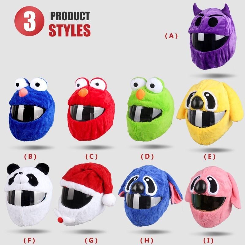 Чехол для мотоциклетного шлема, мультяшный плюшевый шлем, шляпа с безумными большими гибкими ушками, забавный защитный чехол для шлема для езды