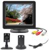OBEST 3.5-inch On-Dash Monitor, 12V, Dual LCD Video Input, for 12V Vehicles, Reverse Switchable, Includes Two Holders