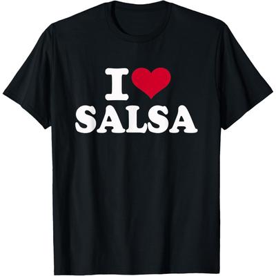 Смешные футболки с графическим принтом I Love Salsa Dance для мужчин и женщин, 100% хлопок, с юмором, уличная одежда, футболка с коротким рукавом, унисекс, свободная одежда