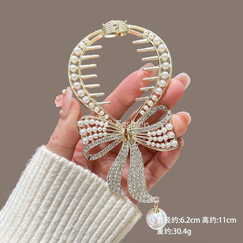 Vintage Lily of the Valley Tassel Hair Claw - Chinese Style Hair Clip for Bun & Half-Up Updo, Elegant Women's Hair Accessory