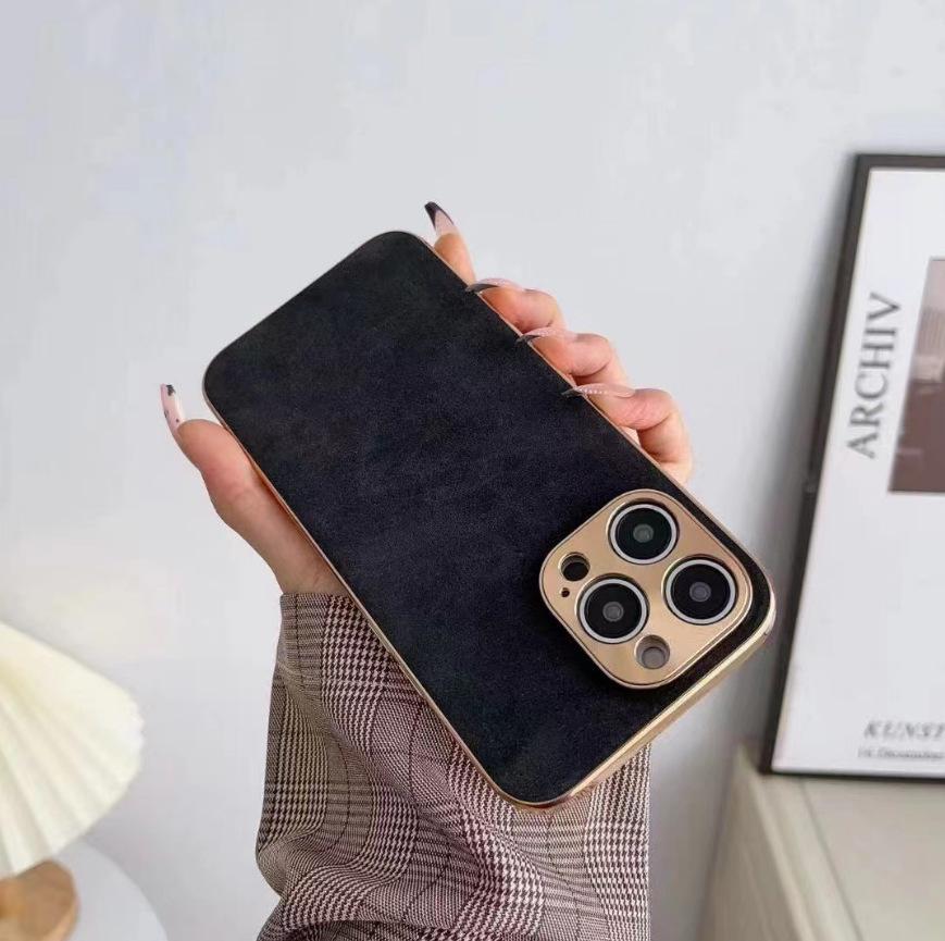 Гальванизированный замшевый защитный чехол для iPhone 14/13 Pro Max