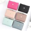 Women Wallet Metal Love Heart Fashion Letter Mini Tri-fold Multi-slots Cards Pocket Short Slim Wallet Coin