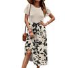 Women's Casual Cute Pattern Print Round Neck Midi Dress Basic Classic Outdoor Everyday Short Sleeve Loose Dress