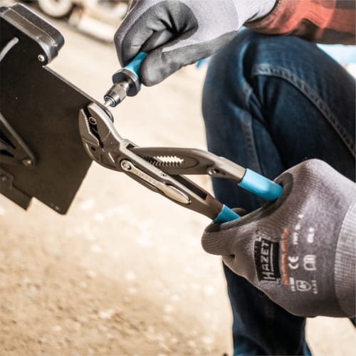 Hazet 760-2 Water Pump Pliers, Grip Pliers, Plumbing Tool, Quick Adjustment, Large Diameter, Maximum Opening Width 50mm, Total Length 260mm, Professio