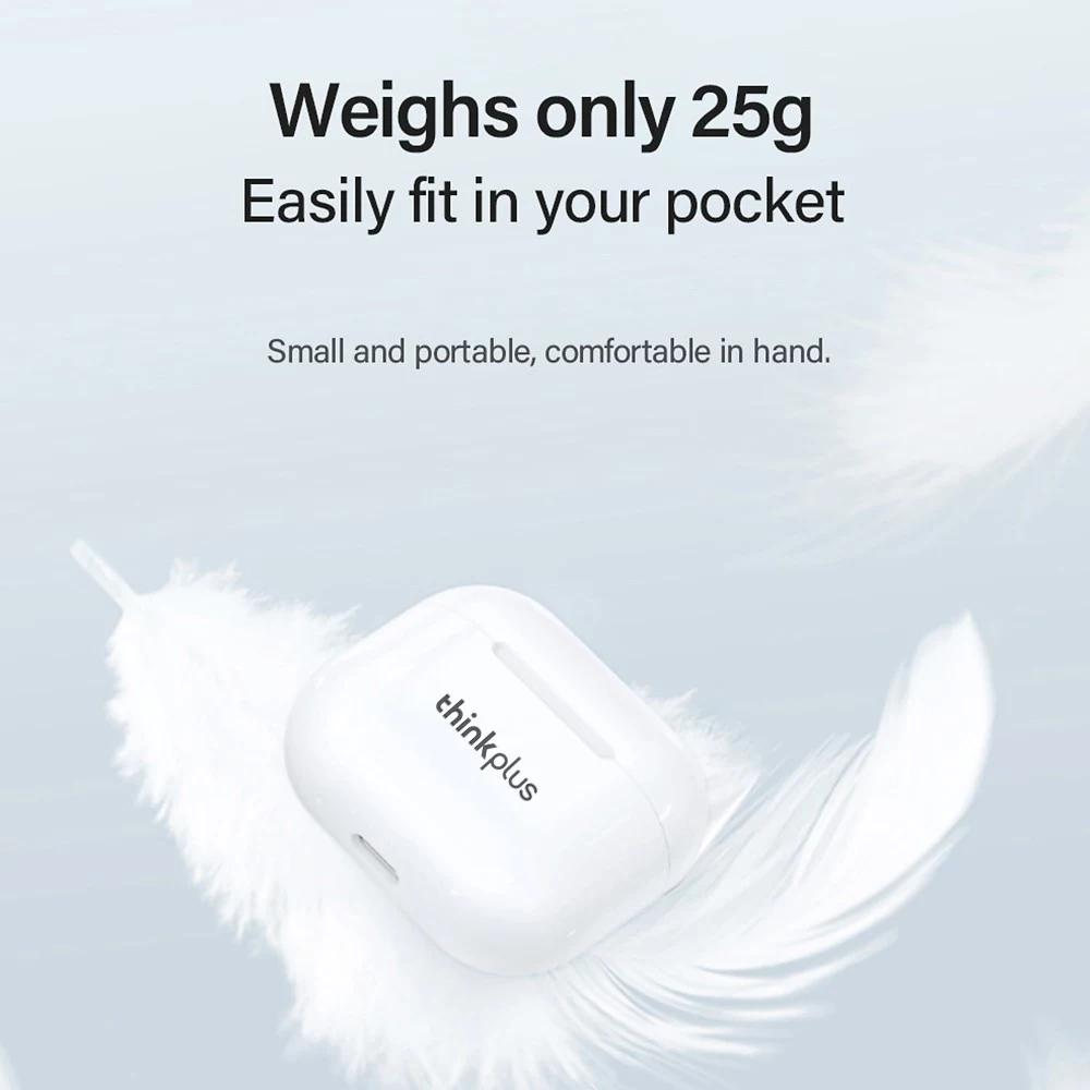 Lenovo Беспроводные наушники LP40 TWS с сенсорным управлением, функцией громкой связи, стереозвуком, шумоподавлением, водонепроницаемые гарнитуры с бинауральным дизайном и микрофоном