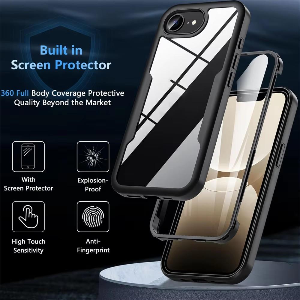 Чехол для iPhone 16E 2025 16 15 14 11 12 13 Pro Max Plus XS XR 8 Plus 360 Полная Противоударная Силиконовая Защита Экрана Чехол для Телефона