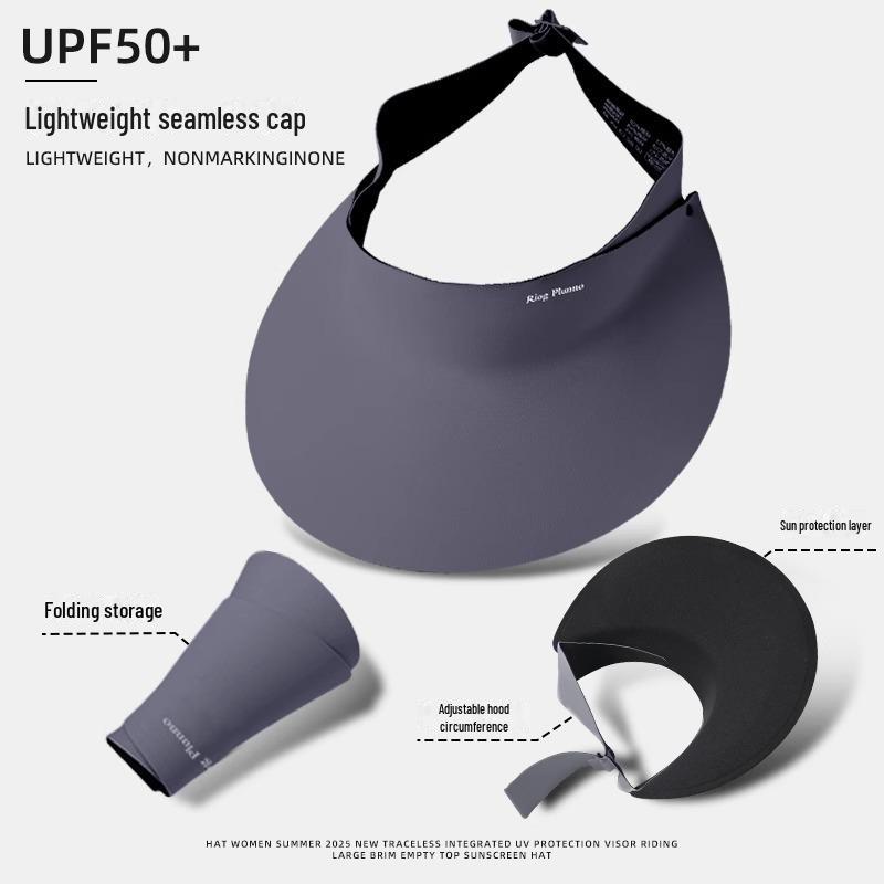 Женская бесшовная солнцезащитная шляпа: Большие поля, ажурный верх для езды на велосипеде весной и летом