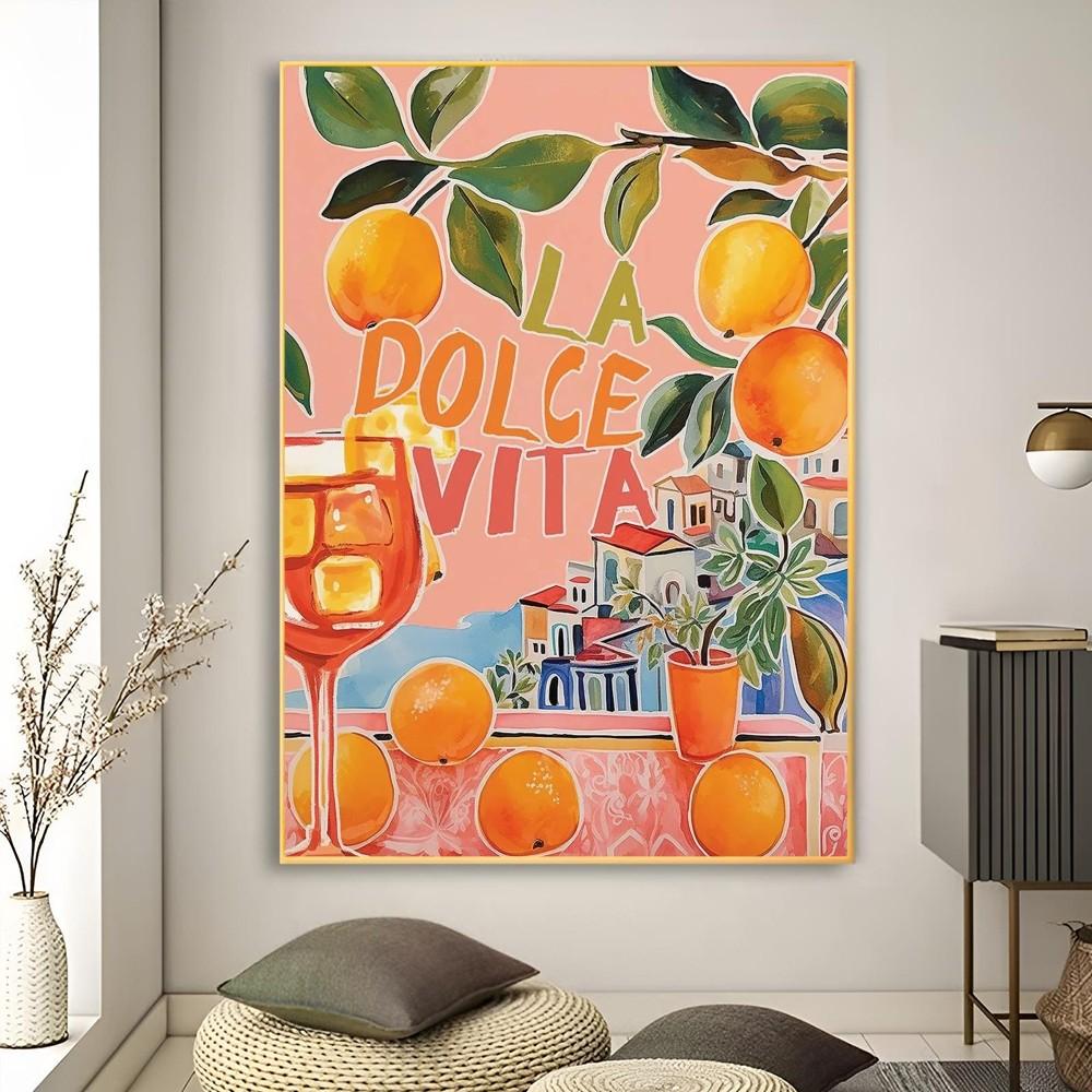 1pc La Dolce Vita Lemon Prints Poster Poster Art Print Bar Living Room Furniture Decor