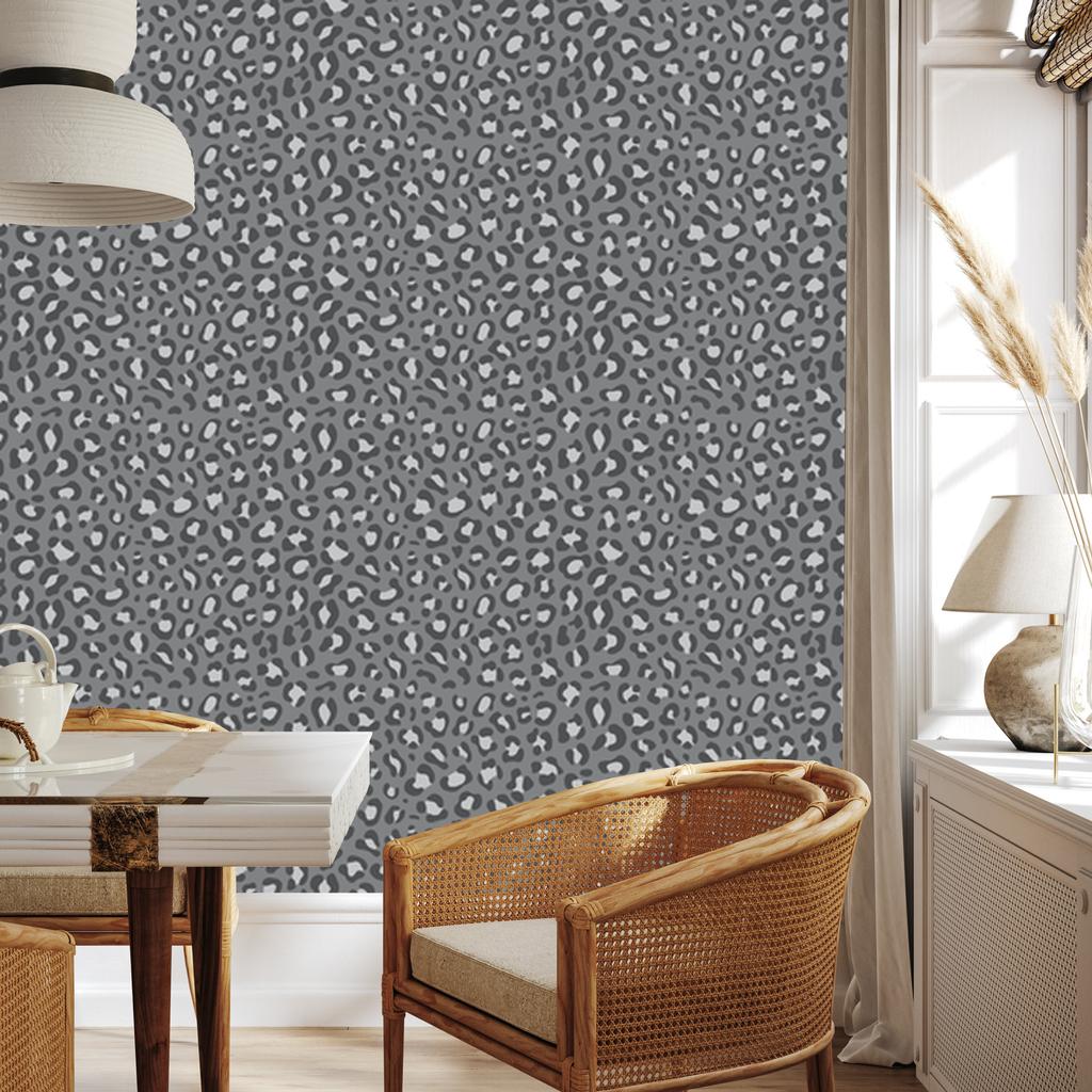 Gray Leather Wallpaper in Gray and Graphite for Living Room and Bedroom 50x1000