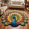 Special-shaped Peacock Carpet Soft Bathroom Floor Mat  for Living Room Tea Table Bedside