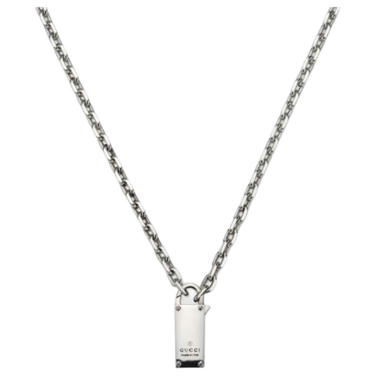 Gucci Logo Padlock 925 Silver Necklace Unisex necklace 796342-J8400-8106