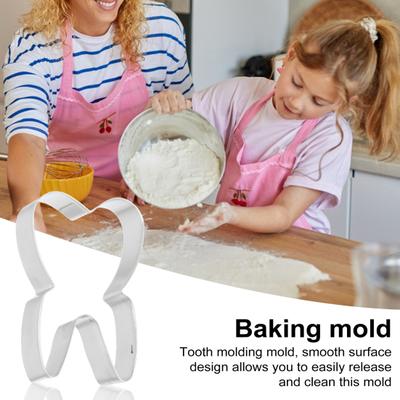 Зуб из нержавеющей стали, резак для печенья, пищевой класс, можно мыть в посудомоечной машине, антипригарная металлическая форма для резки помадки, печенья, кухонные инструменты для выпечки