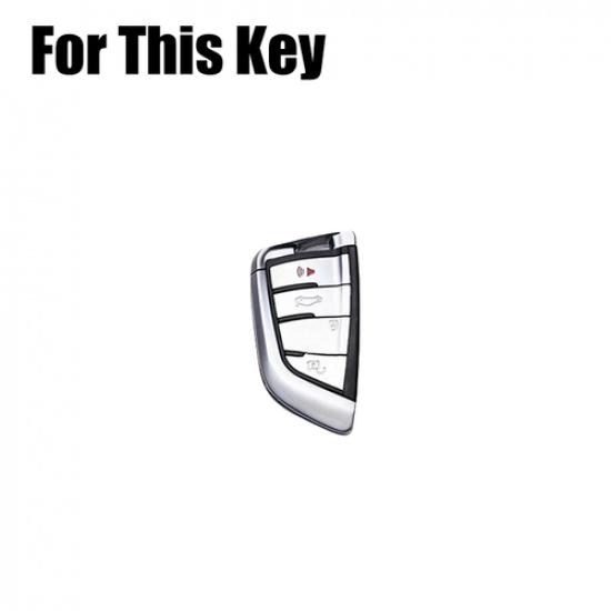 Aluminum Alloy Leather Car Key Case Cover For BMW 1 2 3 4 5 6 7 X2 X3 X4 X5 X6