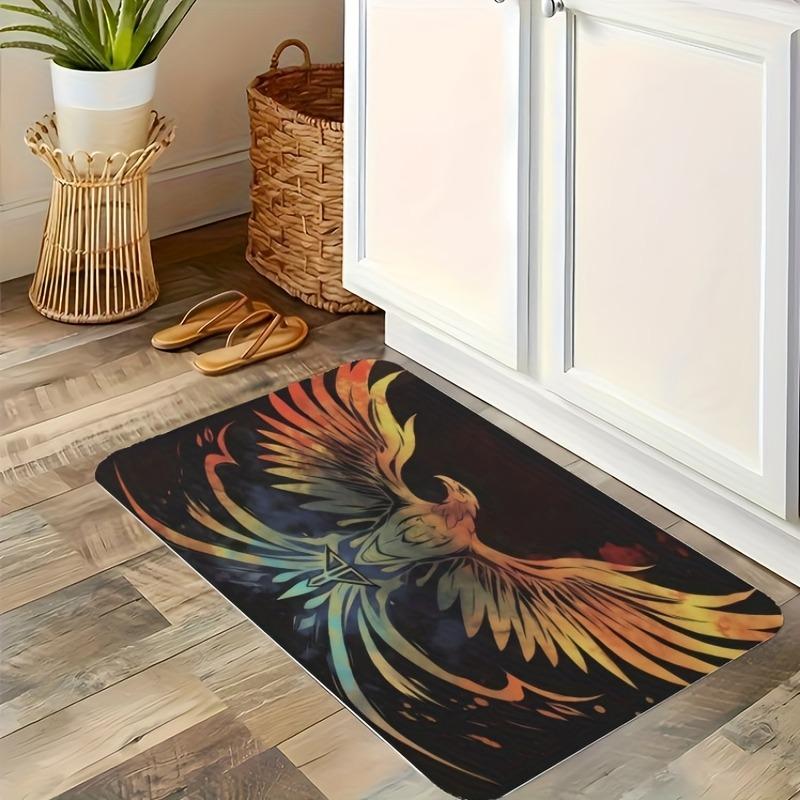 1PC Rainbow Hearts Motif Kitchen Rug Non-Slip Door Mat Pop design Bathroom Rug Bath Mat Carpet for Home Sink Laundry Decor