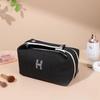 High-Capacity Waterproof Canvas Cosmetic Bag - Portable, Solid Color Travel Pouch