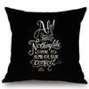 Black And White Jane Austen Quotation Letter Print Concise Nordic Sofa Chair Cushion Case Cotton Linen Pillow Cover Home Decor