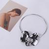Zinc Zinc Alloy 3D Flowers Necklaces Oversize Exaggerated Choker Luxury Large Metal Flower Necklace  Women