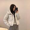 Lulu Short Cold-Resistant Duck Down Hooded Jacket: 4-Grid Puff, Detachable & Warm for Autumn/Winter Fitness
