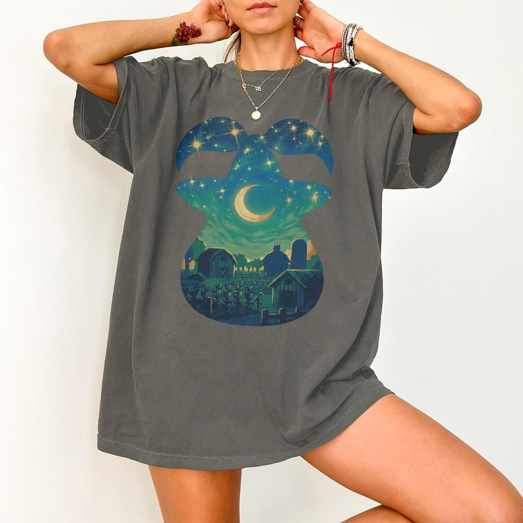 Stardew Valley Shirt Junimo Krobus Moonlight Jellies Night Farm Indie Video Game Pixel Art Cozy Gamer Gift T-Shirt T-shirt Pelican Town
