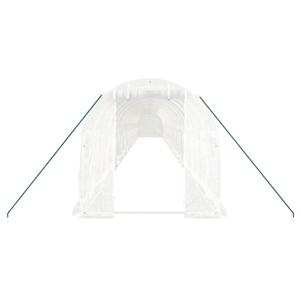 Greenhouse with Steel Frame White 44 m² 22 x 2 x 2 m