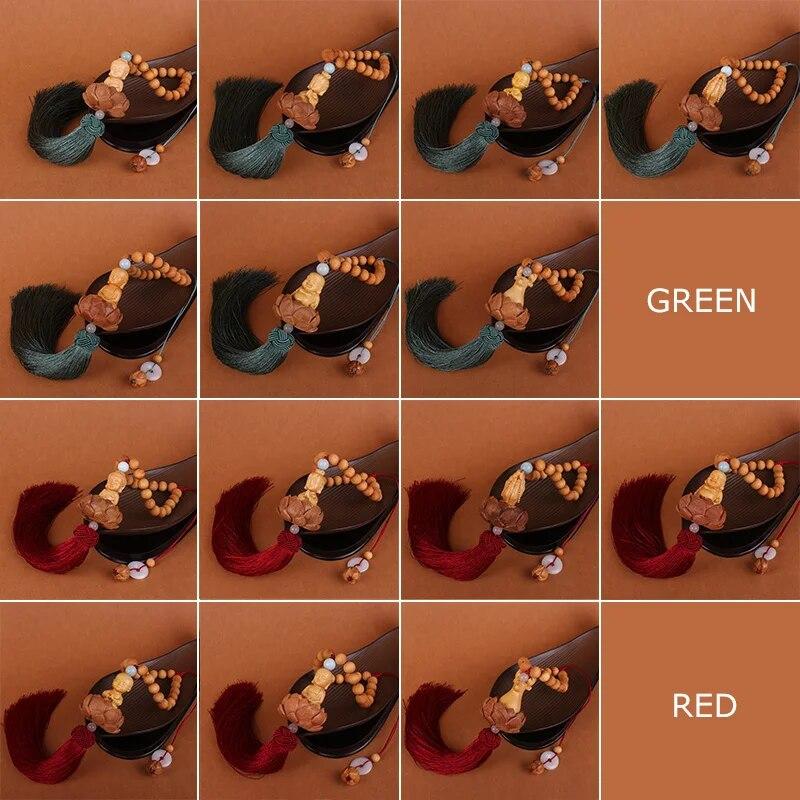 Chinese Style Wooden Carved Lotus Buddha Statue Car Pendant Creative Lucky Fortune Jewelry Decor Xmas Charming Car Accessories