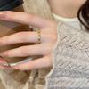 Открытое кольцо из серебра S925 с покрытием 18 карат и радужной цирконией для женщин - Ретро нишевый дизайн, изысканный и крутой стиль.