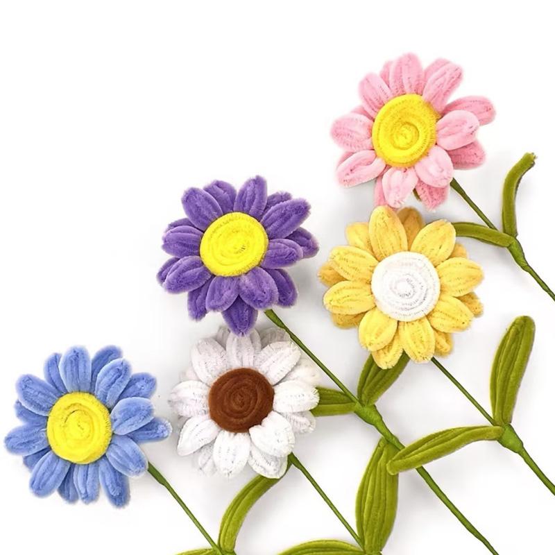 2 шт. Букет африканского подсолнуха ручной работы, плетеное цветочное украшение для дома из синельной проволоки, 35 см, искусственные цветы, готовые цветы