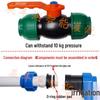 1-Inch PE Ball Valve Connector: Internal/External Thread, Quick Connect Swivel Joint, Green Nut Switch