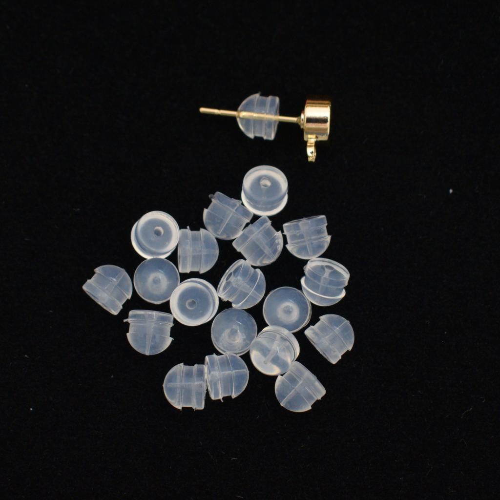 100 шт. берушей Hamburg, силиконовые прозрачные нескользящие и антиаллергические беруши, беруши-гвоздики, аксессуары для сережек ручной работы, беруши-гвоздики.