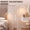 Half Moon Lash Light, 350 degrees Rotatable Head, 7 Colours, Dimmable Beauty Floor Lamp, White