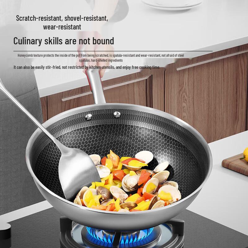 KOBACH 304 Stainless Steel Honeycomb Non-Stick 3-Piece Cookware Set