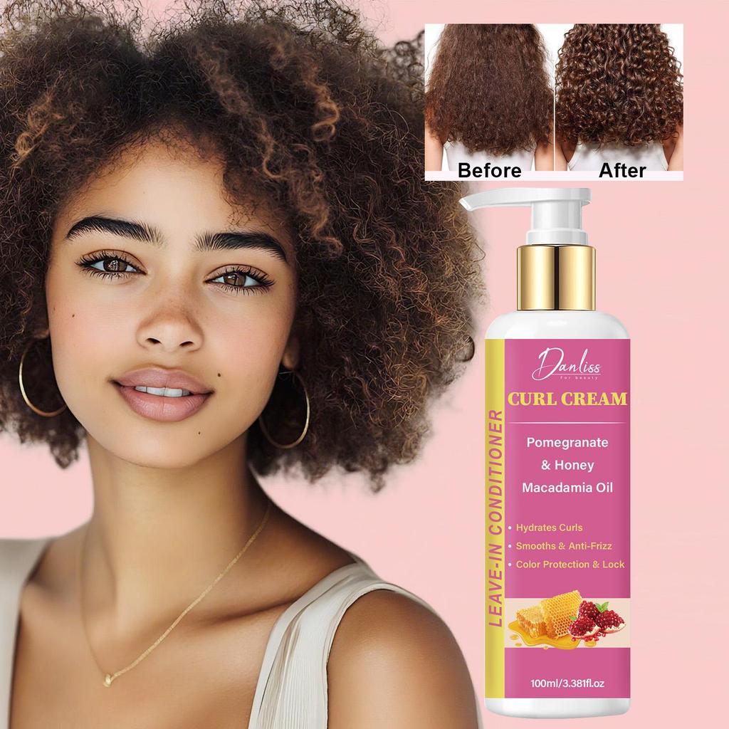 Curl Cream-Clean And Strengthen The Scalp-Smooths Styled Hair-Suitable For All Skin Types, 100ml