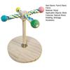 Parrot Stand Perch Toy Interactive 360 Degree Rotation Spinning Parakeet Toy Wooden Exercise Wheel Cockatiel Enrichment Toy Birdcage Accessories