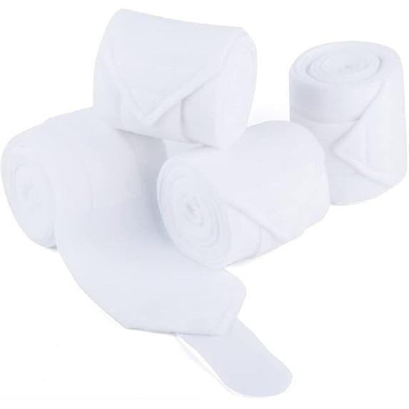 Horse Polo Wraps 2.5m Soft Fleece Polo Wraps Equestrian Leg Bandage Wrap Set of 4 Packs (Red - 2.5m)