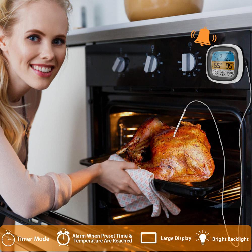 Цифровой кухонный термометр для измерения температуры в духовке, кухонный термометр для мяса из нержавеющей стали, датчик-зонд для посуды, гриля для барбекю