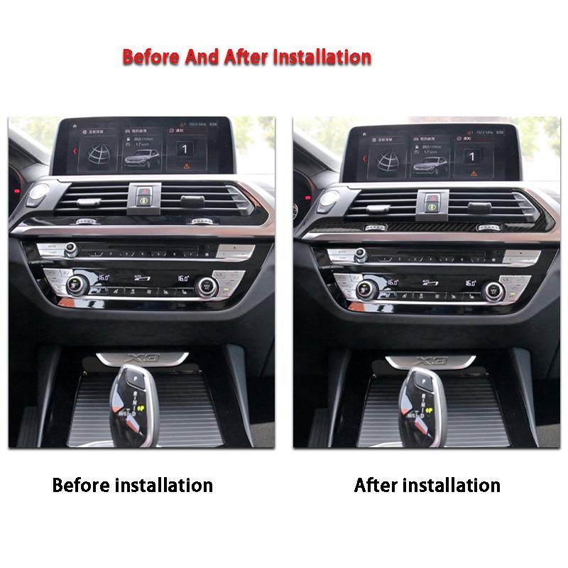 Углеродное волокно, центральное управление, рамка для выхода воздуха, накладка, крышка кондиционера для BMW X3 X4 G01 G02 G08 2018-2022, автомобиль