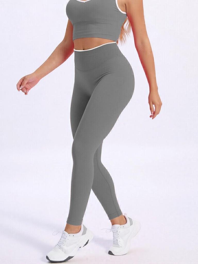 Женские бесшовные леггинсы с высокой талией, быстросохнущие, с цветными блоками, для бега и фитнеса