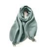 Double Sided Solid Color Scarf For Women's Winter Imitation Cashmere Warm Tassels