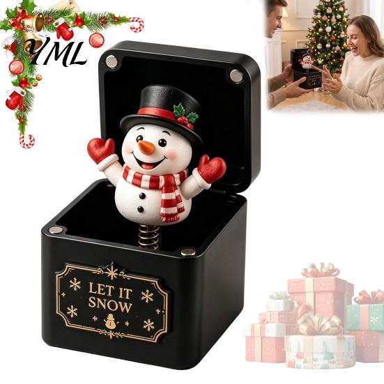 Kreative Weihnachtsstrumpffüller 3D-gedruckte Pop-Up-Zauberkiste mit Feder mechanismus, Weihnachts-Elemente/Engel/Stern Interaktive Ornamente, Festlich