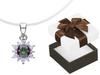 Elegant Silver Women' Necklace with Cubic Zirconia Colorful Cubic Zirconia Short 42