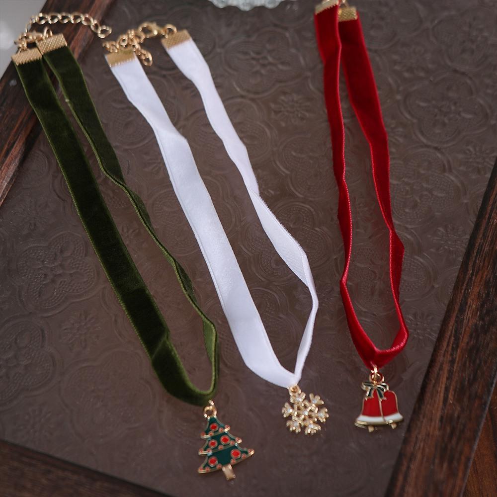 Cartoon Christmas Choker Clavicle Chain Cartoon Pendant Choker Velvet Collar Necklaces Festival