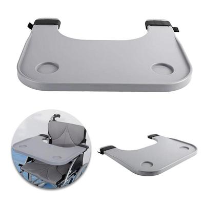 Поднос для инвалидной коляски Универсальный столик-поднос с подстаканником Съемный взрослый столик-поднос Аксессуары для инвалидной коляски для пожилых людей Идеально для