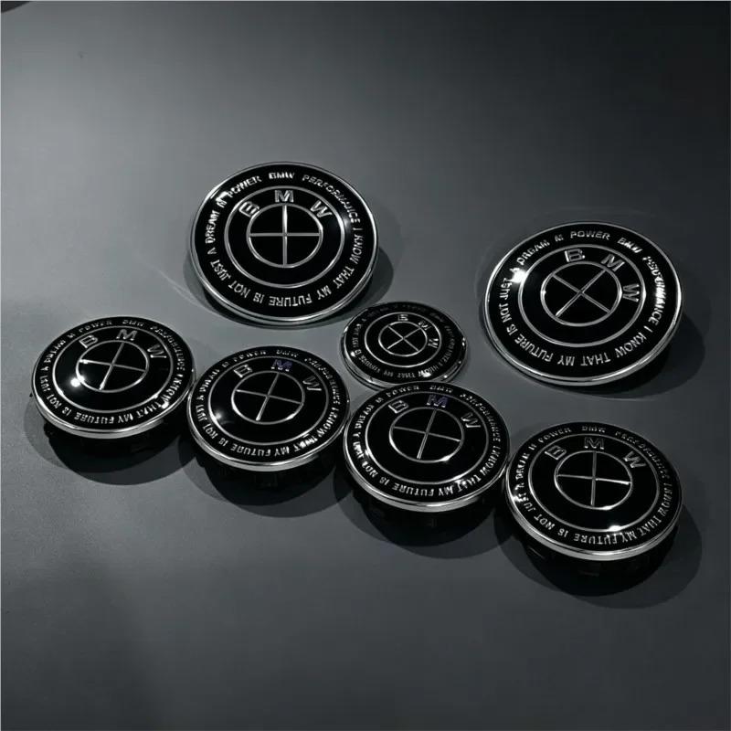 2026 Hot BMW Car Hood Rear Emblem Steering Wheel Stickers Rims Cap Badge 1/4/7 Pcs Compatible with G01 G20 X3 X5 F30 E36 F20 E46 X6 M4 E6