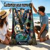 Custom Name Personalized Detective Conan Print Beach Towel, for Trip Camping Beach Party Home Decor, Birthday Gift for Family & Friends
