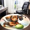 1pc Dachshund Pattern Office Round Rug, Non-slip, Soft and Durable Office Rug for Interior Decoration, Perfect for Office,Decoration yy260204032